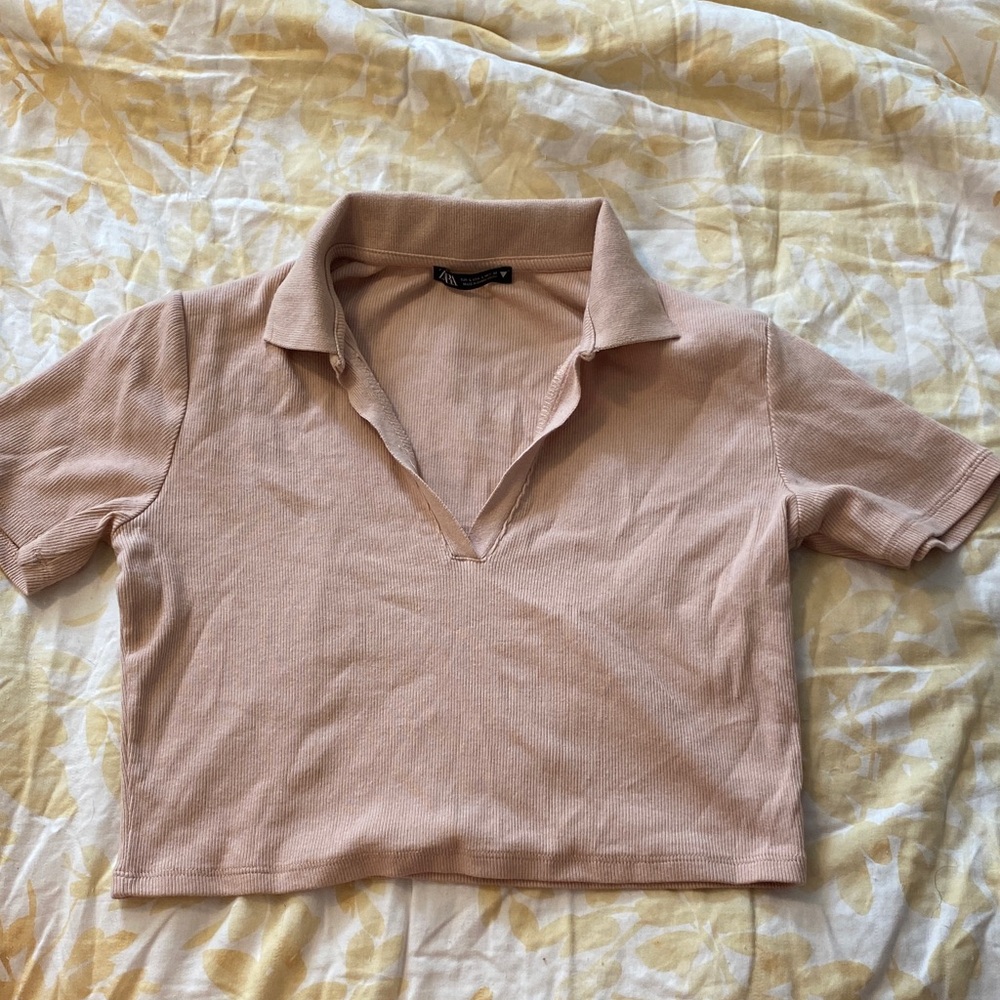 Women's Pink Polo Baby Tee